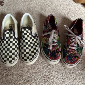 Vans slip ons and Vans tennis shoes